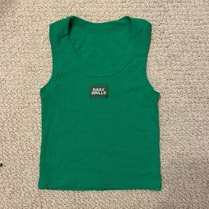 Daily drills Kelly green ribbed tank